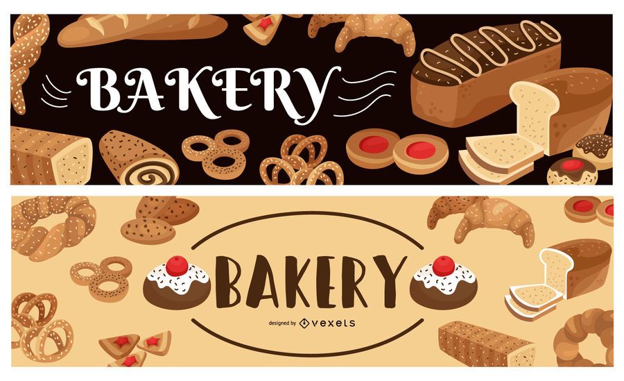 Conjunto de banner de padaria Conjunto de banner de padaria