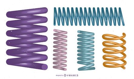 3D Spring Vector Set 3D Spring Vector Set