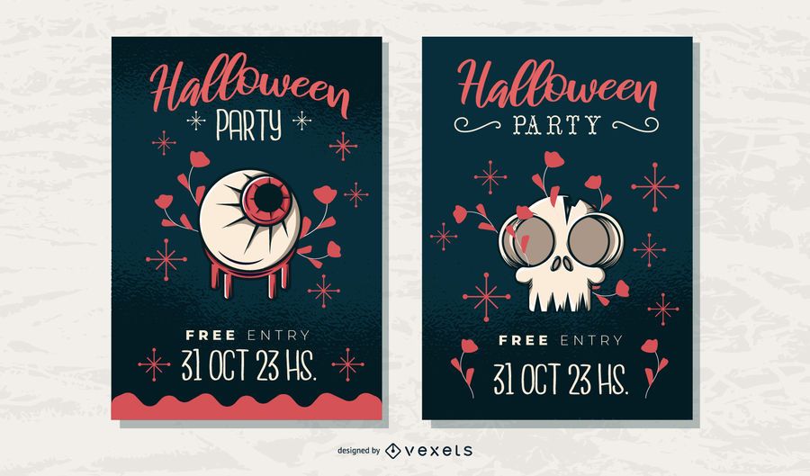 Conjunto de carteles de fiesta de Halloween Conjunto de carteles de fiesta de Halloween