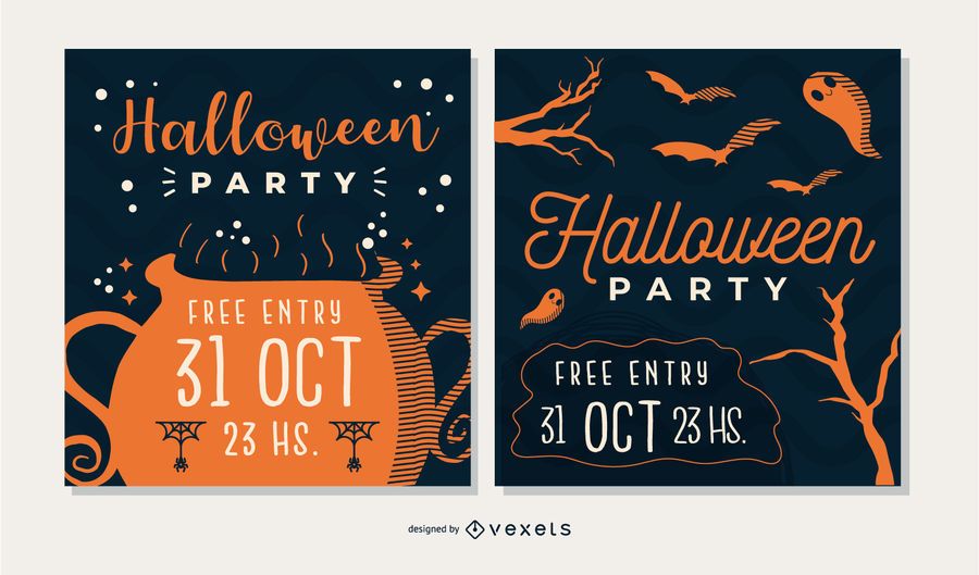 Set de tarjetas de fiesta de Halloween Set de tarjetas de fiesta de Halloween