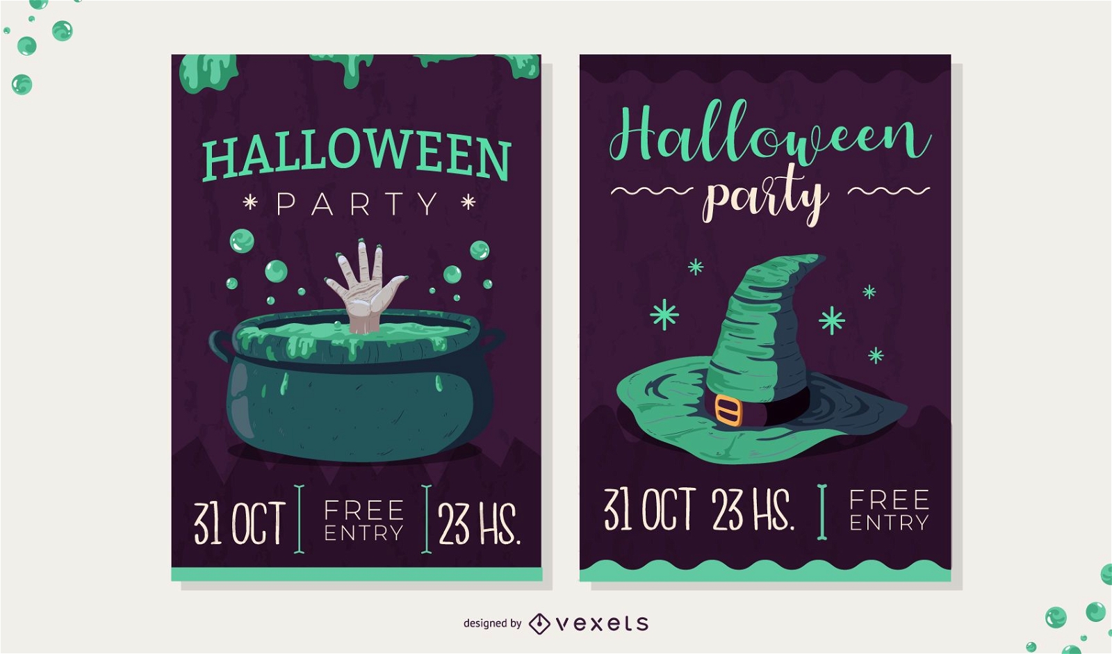 spooky halloween invitation set