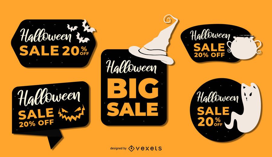 Conjunto de vectores de venta de Halloween Conjunto de vectores de venta de Halloween