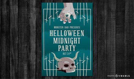 Cartel de fiesta de medianoche de Halloween Cartel de fiesta de medianoche de Halloween