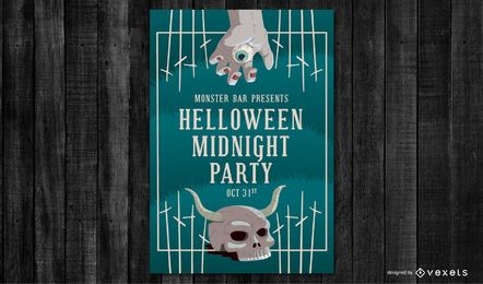 Halloween midnight party poster