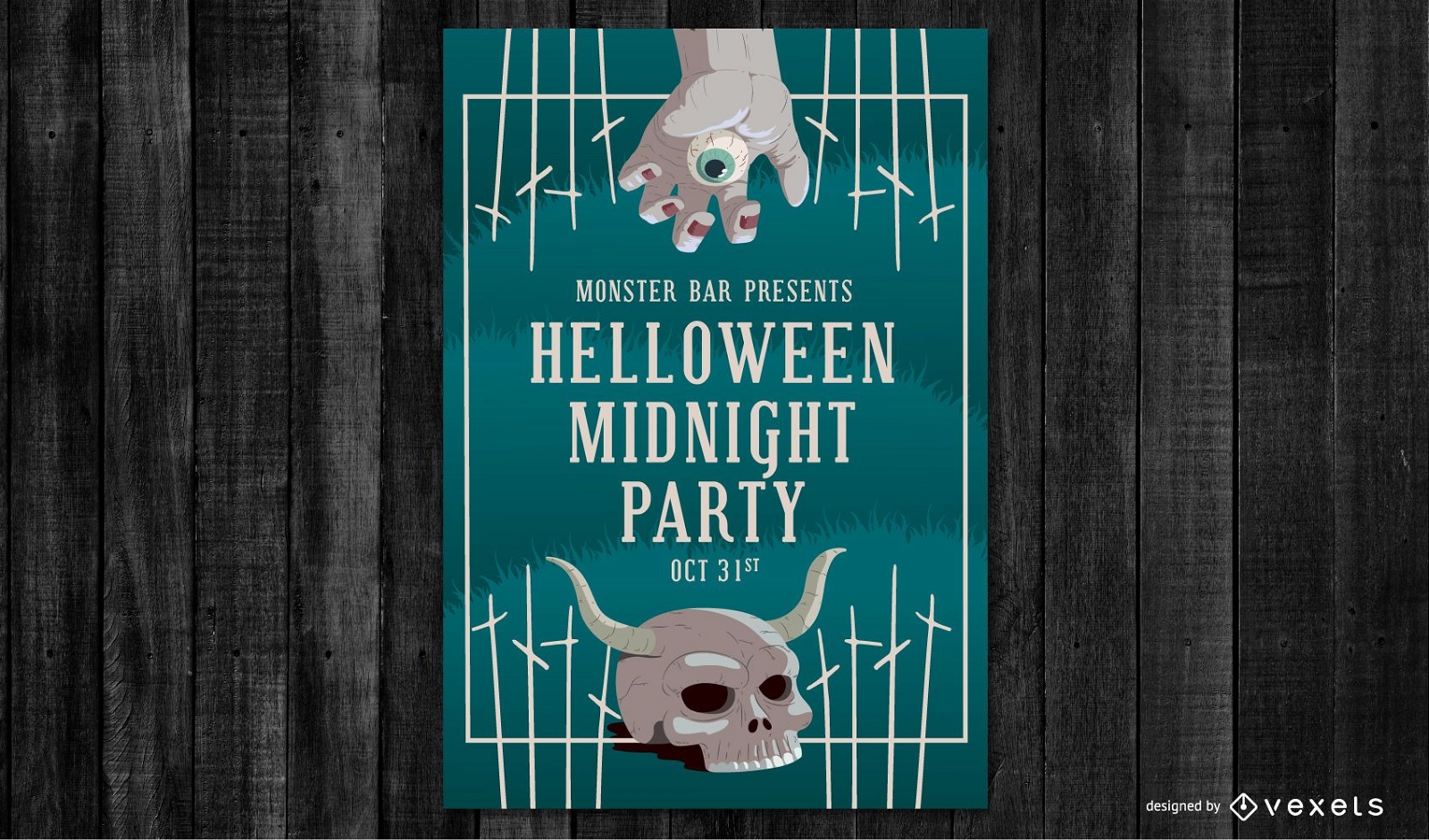 Halloween midnight party poster
