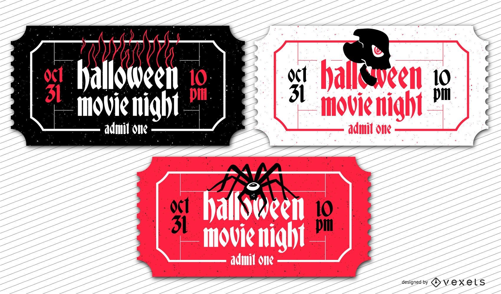 Conjunto de ingressos de cinema de Halloween