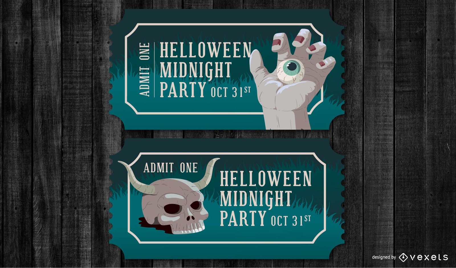 Halloween party ticket set