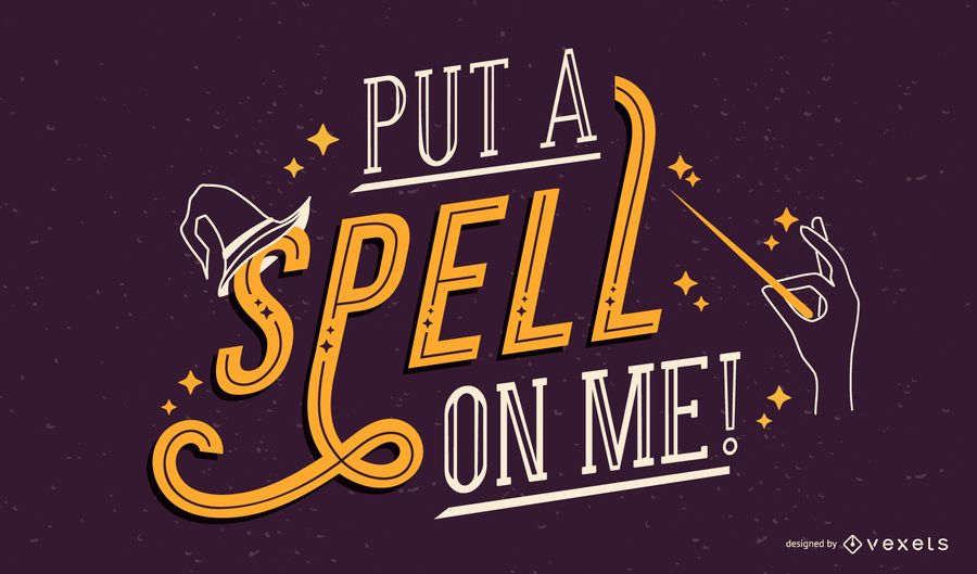 Halloween spell lettering design Halloween spell lettering design
