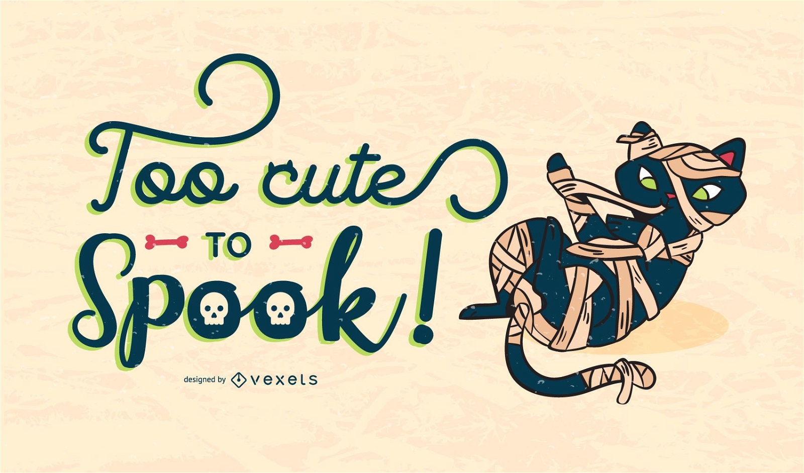 Too Cute To Spook Lettering Halloween Design 