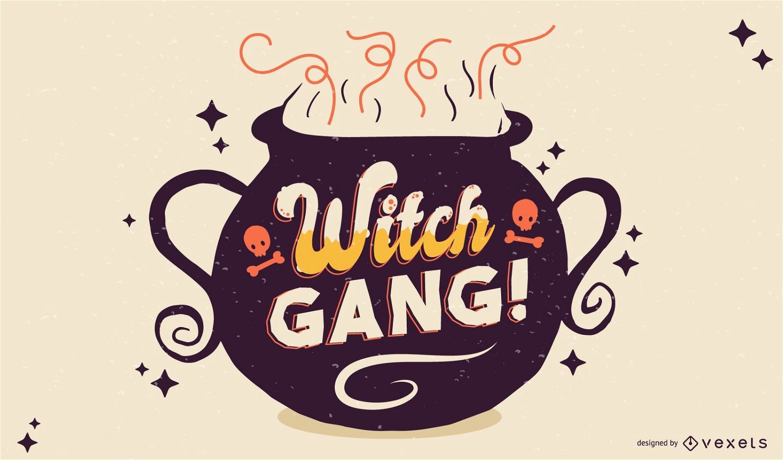 Witch gang halloween banner