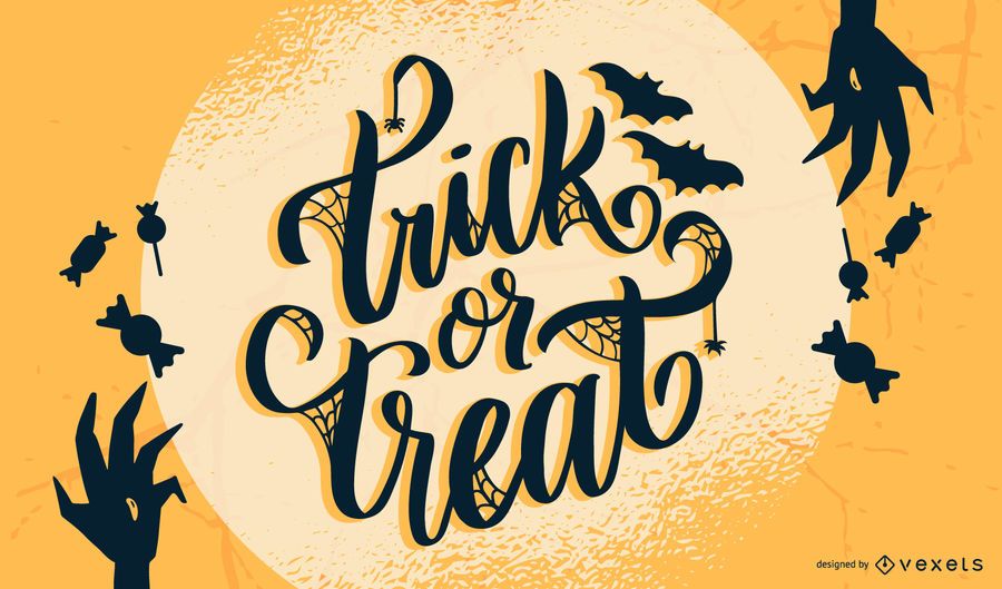 Diseño de Halloween de letras de truco o trato Diseño de Halloween de letras de truco o trato