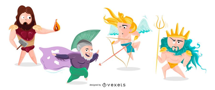 Paquete de Ilustración de Dioses Griegos # 1 Paquete de Ilustración de Dioses Griegos # 1