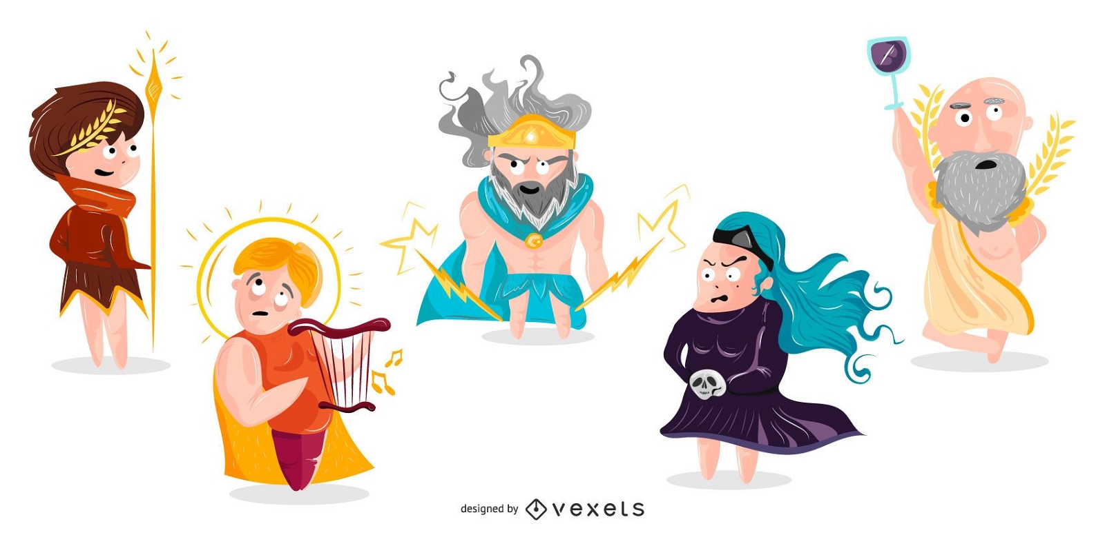 Griechische Götter Cartoon Illustration Pack # 2