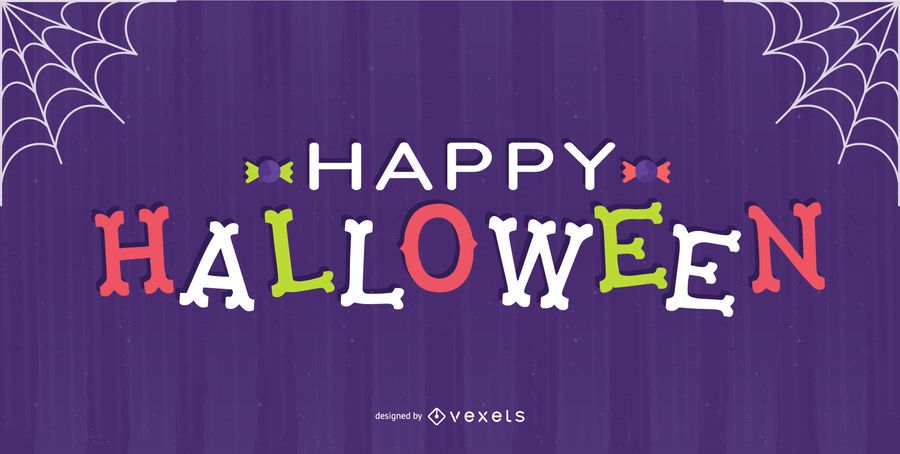 Happy halloween bones lettering design Happy halloween bones lettering design