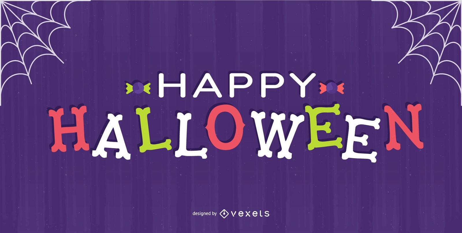 Happy halloween bones lettering design