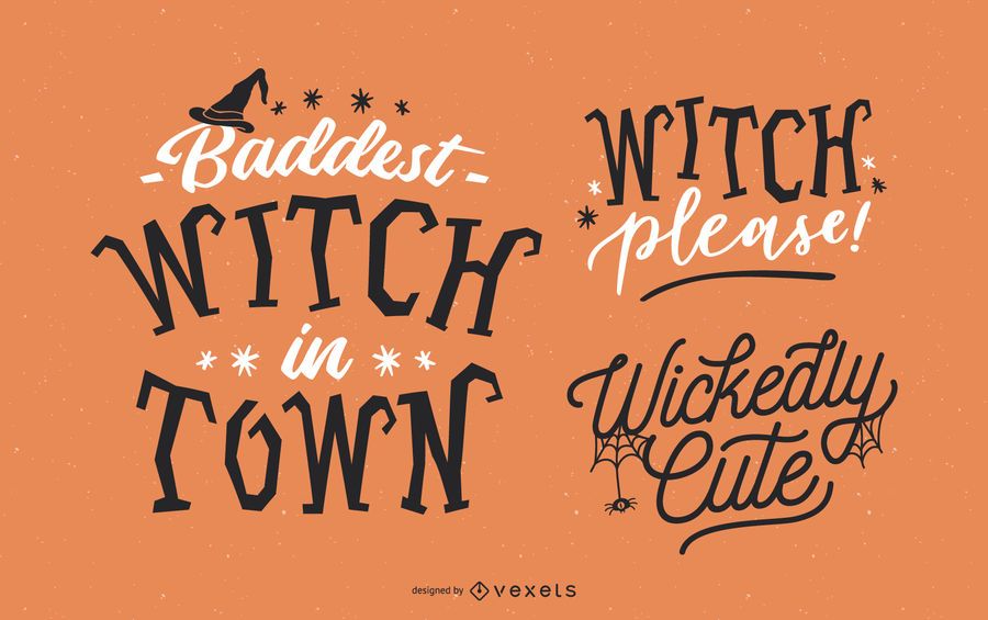 Halloween witch lettering set Halloween witch lettering set