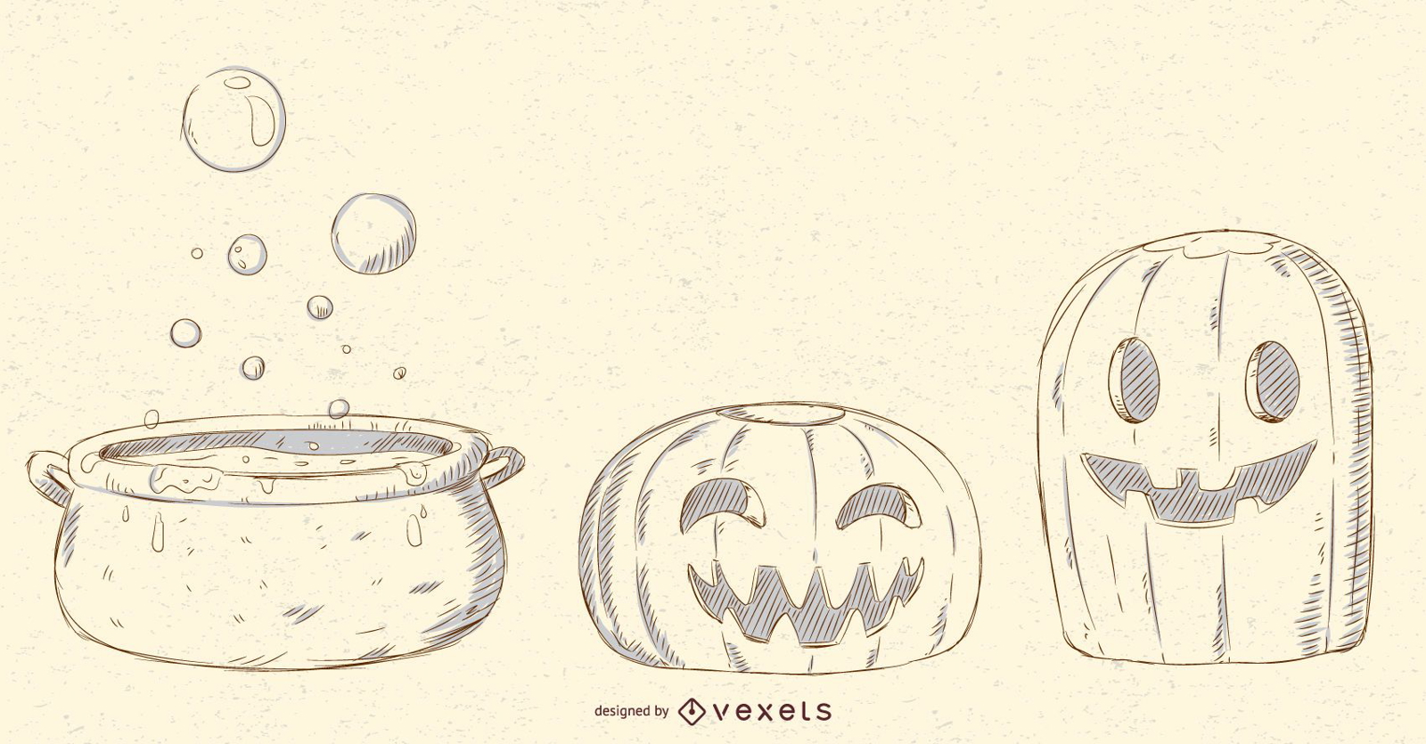 Paquete de vectores de objetos de Halloween