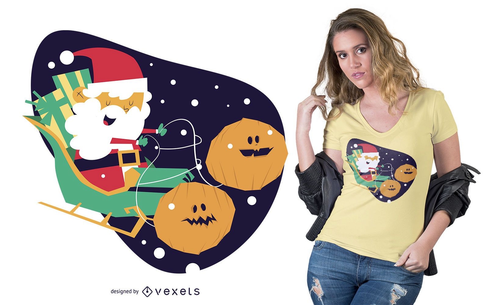 Design de camisetas de Natal para Halloween