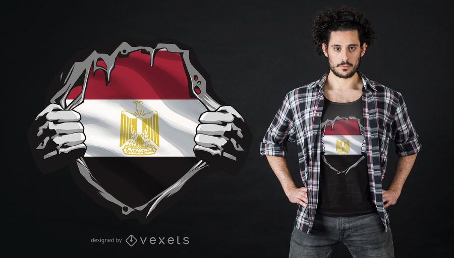 Egyptian Flag Chest T-shirt Design Egyptian Flag Chest T-shirt Design