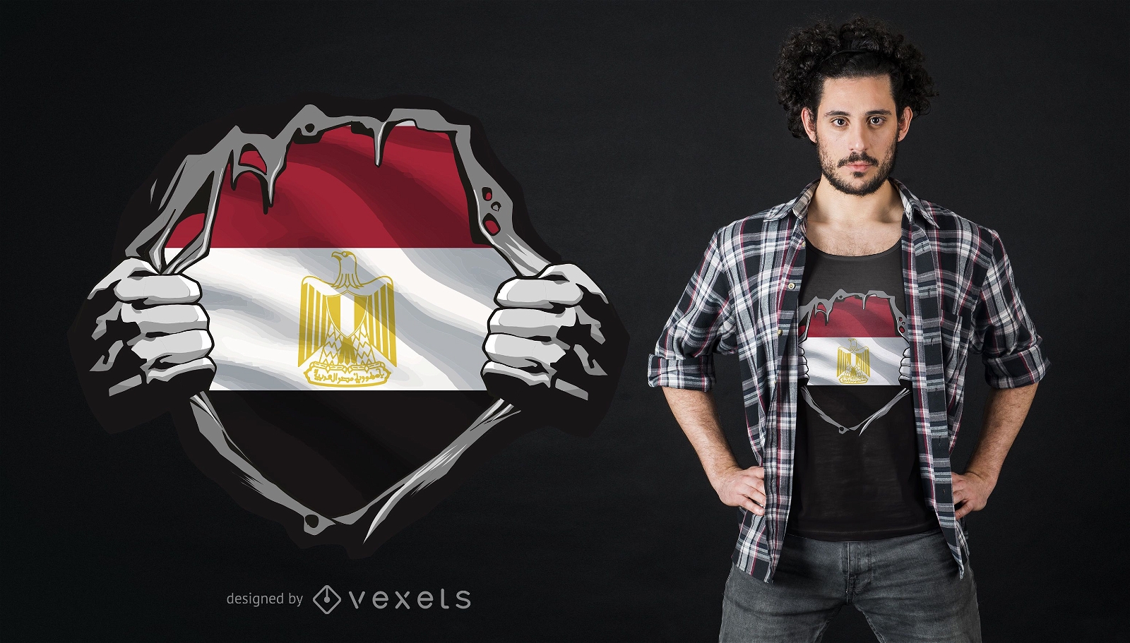 Egyptian Flag Chest T-shirt Design