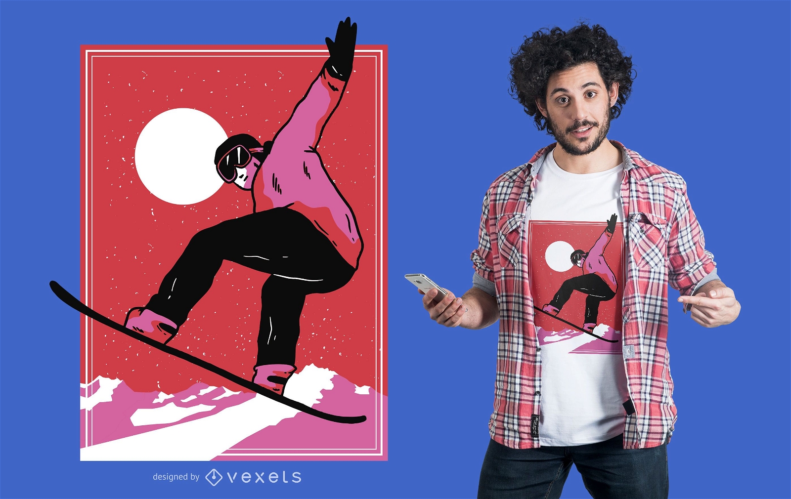 Design de camisetas de snowboarder