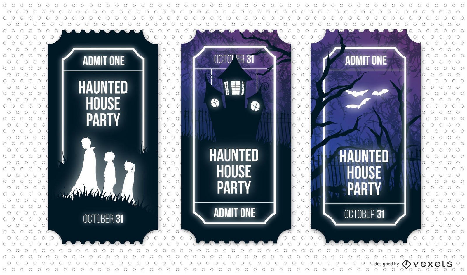 Haunted house party ticket set
