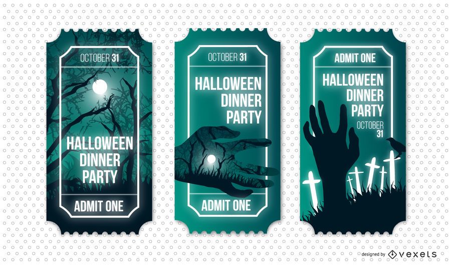 Halloween dinner party ticket set Halloween dinner party ticket set