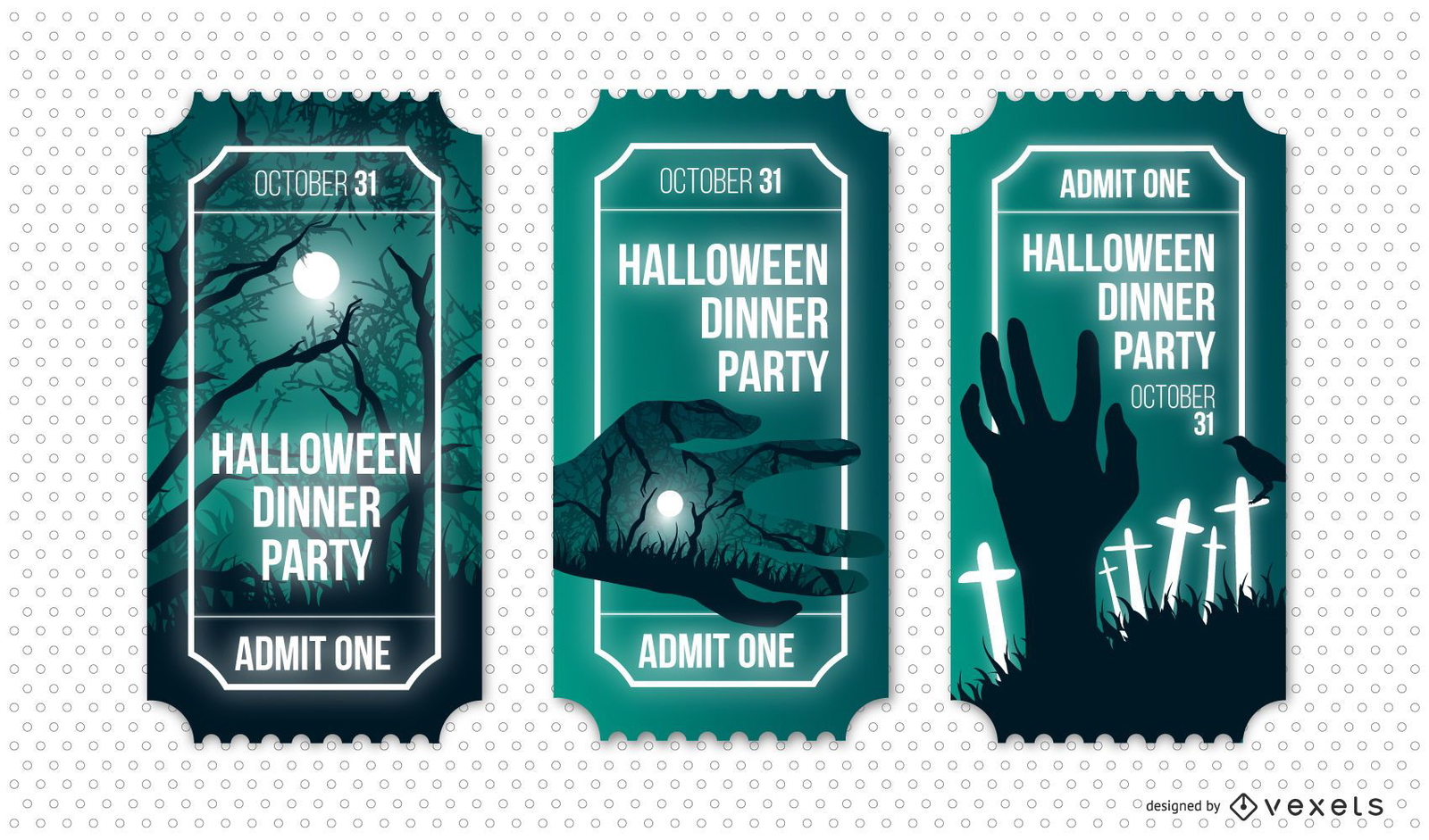 Conjunto de ingressos para jantar de Halloween