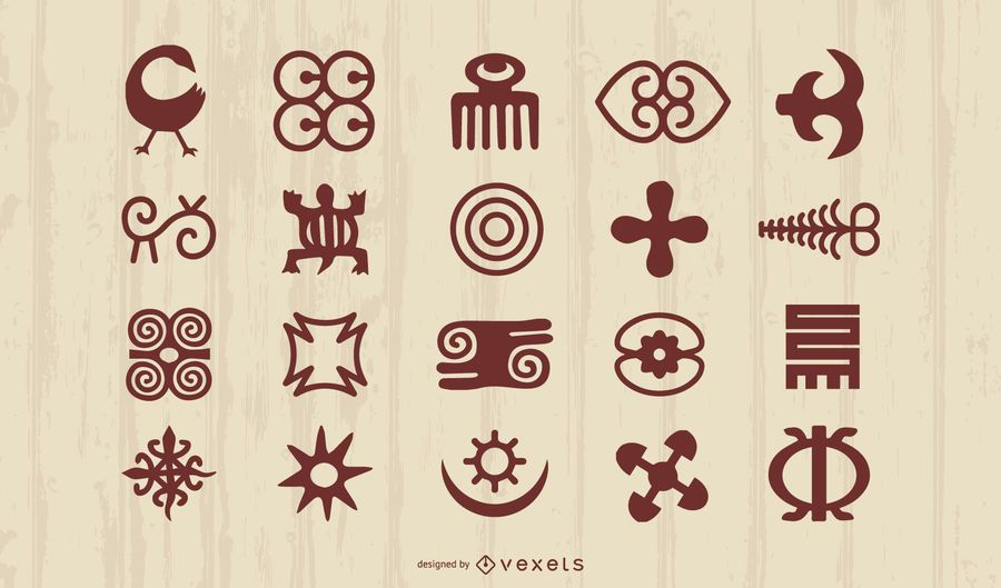 Adinkra African Symbols Silhouette Set Adinkra African Symbols Silhouette Set