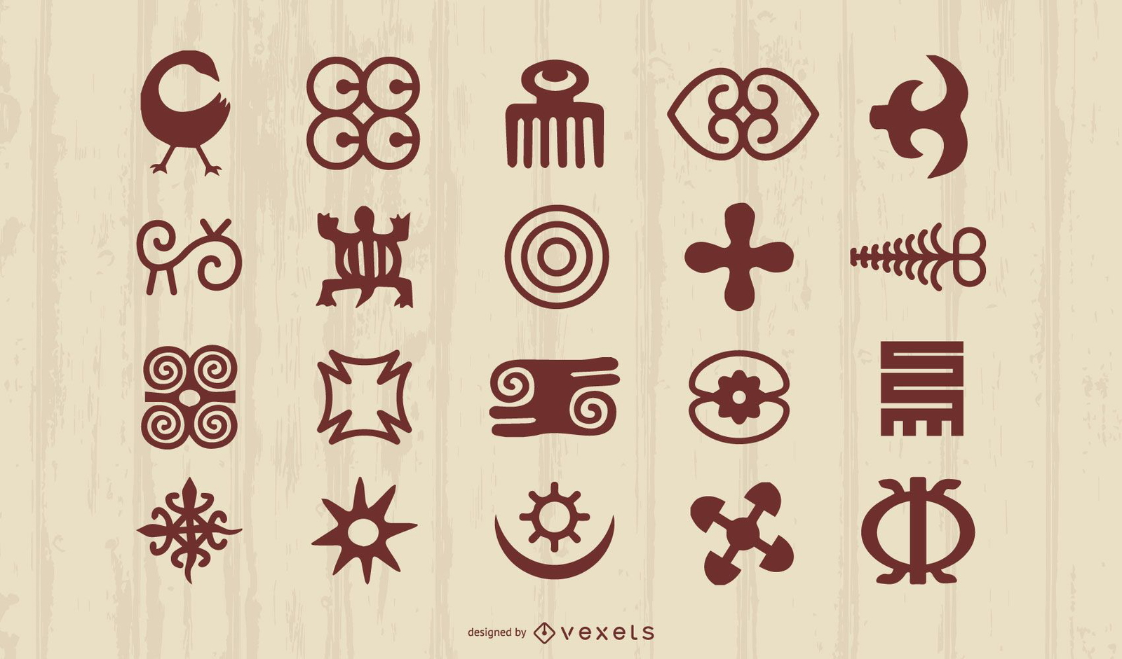 Conjunto De Silhueta De S Mbolos Africanos De Adinkra Baixar Vector