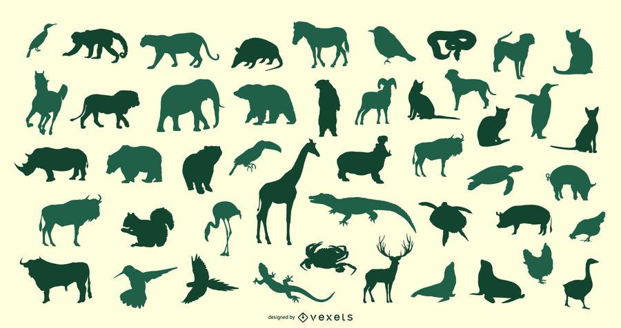 Animal Silhouette Vector Set Animal Silhouette Vector Set