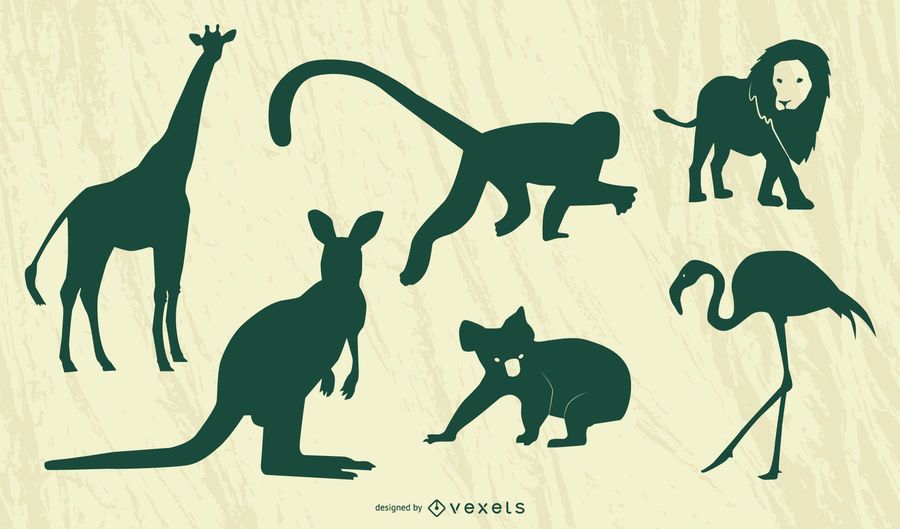 Animal Silhouette Vector Set Animal Silhouette Vector Set