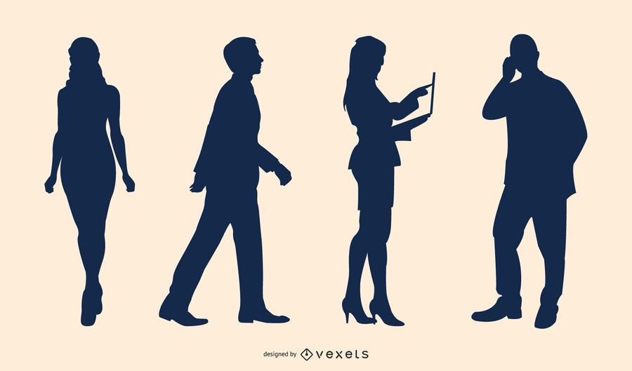 Conjunto de Vector de silueta de gente de negocios Conjunto de Vector de silueta de gente de negocios