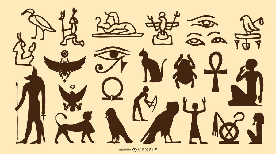 Egyptian Symbol Silhouette Set - Vector Download