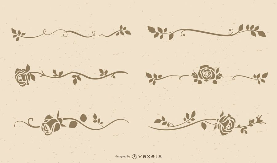 Elegantes Blumenfeld-Schattenbild-Set Elegantes Blumenfeld-Schattenbild-Set