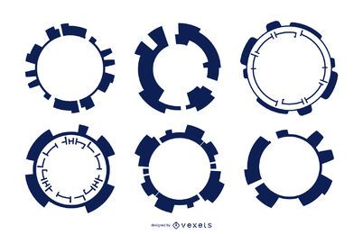 Futuristic Circles Silhouette Set Futuristic Circles Silhouette Set