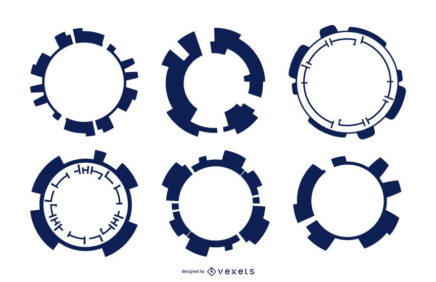 Futuristic Circles Silhouette Set Futuristic Circles Silhouette Set
