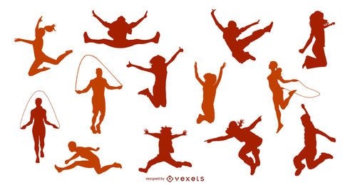Jumping People Silhouette Design