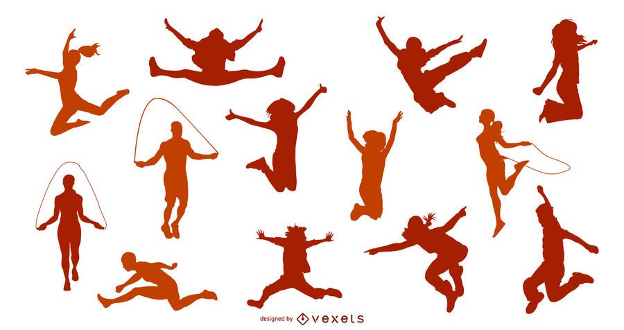 Jumping People Silhouette Design Jumping People Silhouette Design