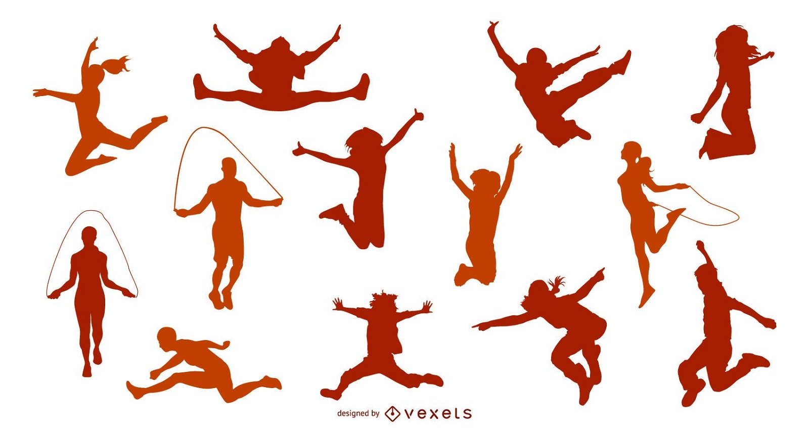 Jumping People Silhouette Design