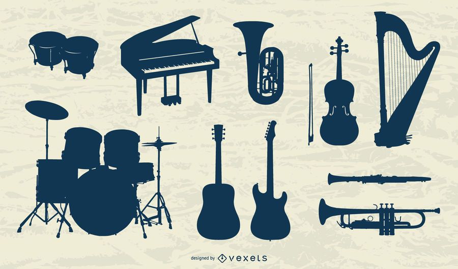 Musical Instruments Silhouette Collection Musical Instruments Silhouette Collection