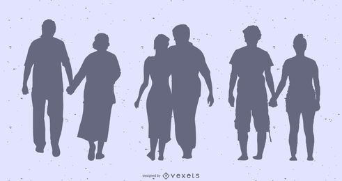 Paar Silhouette Set