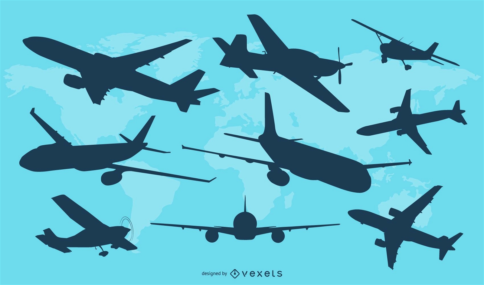 Airplane Silhouette Vector Set