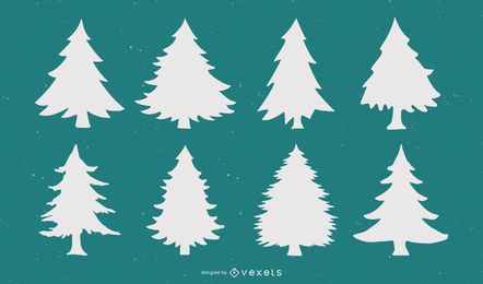 Weihnachtsbaum-Schattenbild-Vektor-Satz Weihnachtsbaum-Schattenbild-Vektor-Satz
