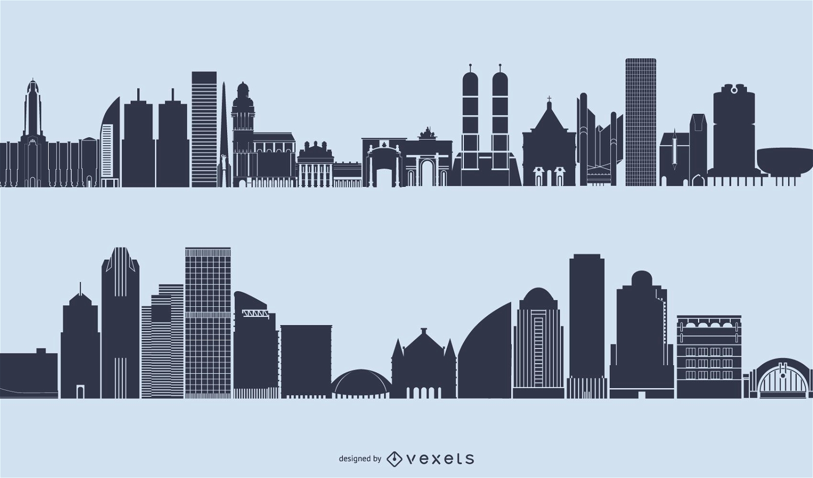 Generischer Skyline-Stadtbild-Silhouette-Vektor