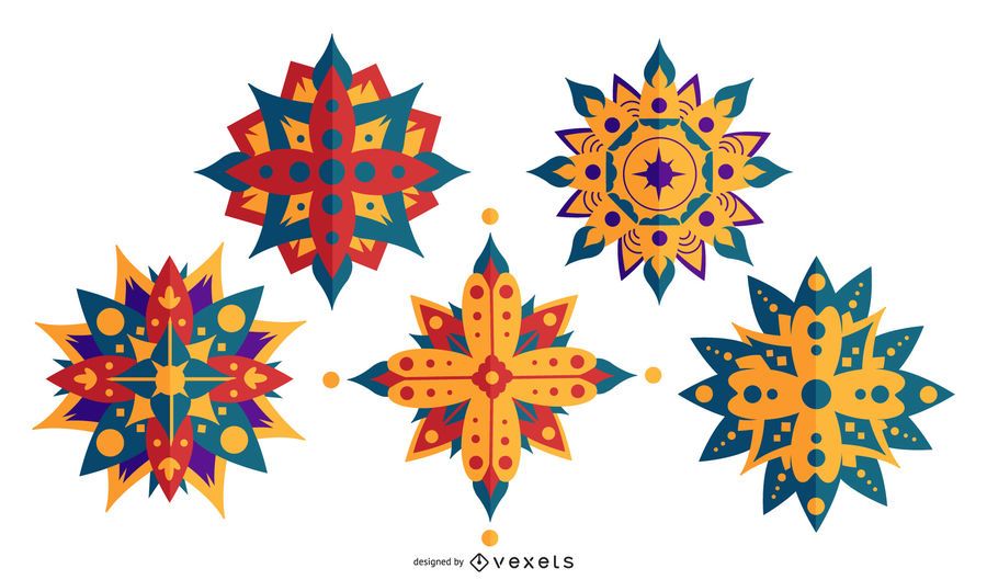 Conjunto de mandala de Diwali Conjunto de mandala de Diwali