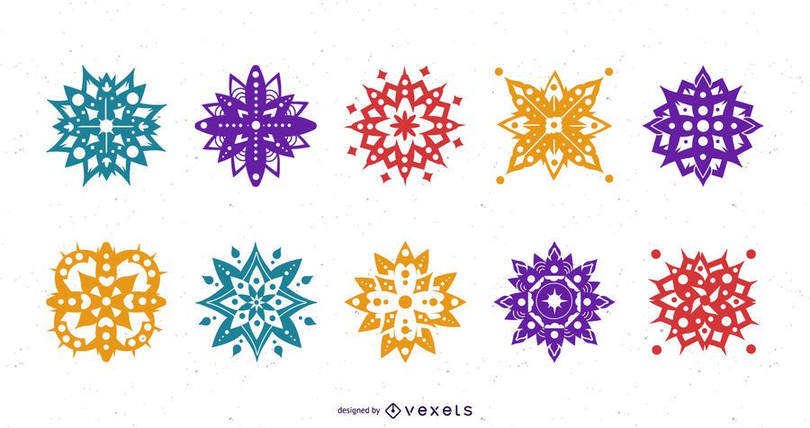 Diwali Mandala silueta conjunto Diwali Mandala silueta conjunto