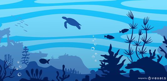 Unterwasser Meer Hintergrund Design