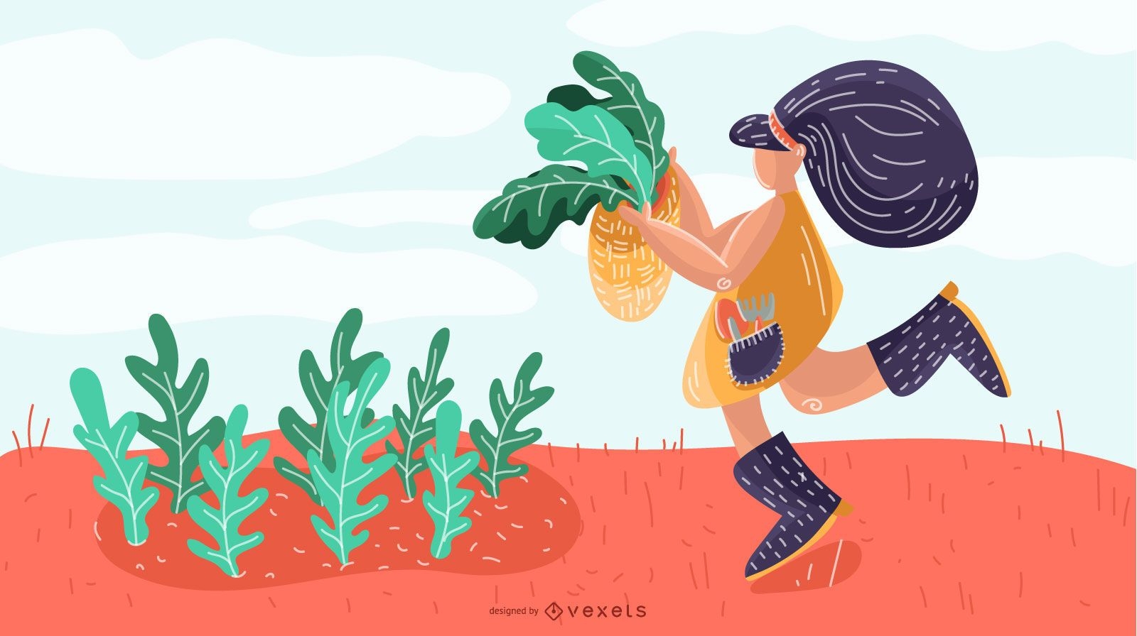 Farmer Girl Illustration Design