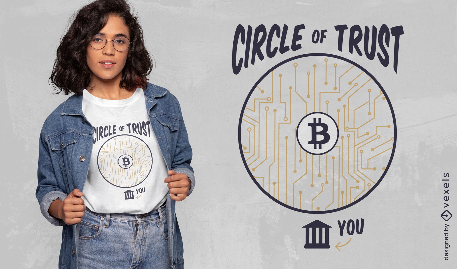 Diseño de camiseta con letras de criptomoneda